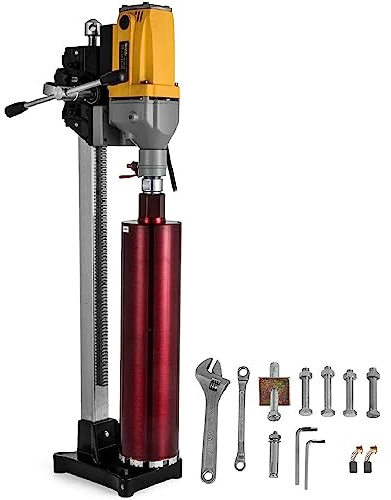 Perforadora industrial de núcleo húmedo con soporte y brocas para mampostería, roca, cerámica