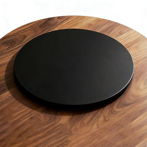 BiSaXieTa Ardesia Vassoio Girevole Centrotavola, Lazy Susan Piatto Giradischi di Servizio, Ø 60~100 cm Grande Vassoio Rotante, Girevole a 360°, Cibo Facile da Condividere(Matte Black,80cm/32)