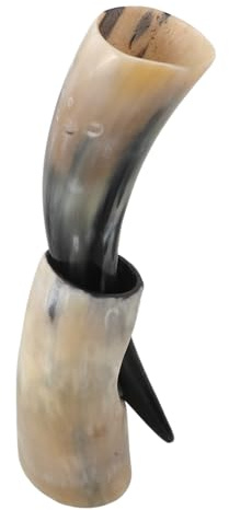 SUPVOX Corne à Boire Corne de Bœuf Antique Chope à Bière Viking avec Support Gobelet Viking pour Servir Hydromel Vin ou Bière Lors de Fêtes Mariages ou Événements