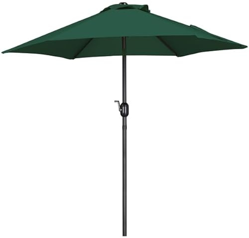 Yaheetech Parasol Sombrilla Jardín 230cm Inclinable con Manivela Verde
