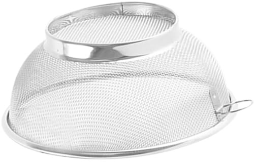 PRETYZOOM Cesta de Drenaje de Acero Inoxidable 24 Cm Malla Fina, Colador Escurridor de Arroz y Frutas para Lavado y Desagüe en Cocina Doméstica