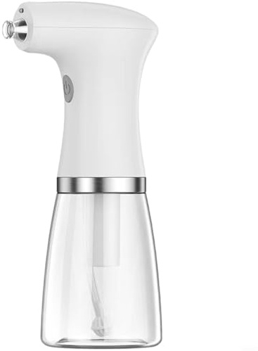 EffiFish Pulverizador de aceite eléctrico con Turbo Boost, botella de niebla de cocción recargable tipo C para hornear y asar en la cocina, boquilla ajustable (blanco)