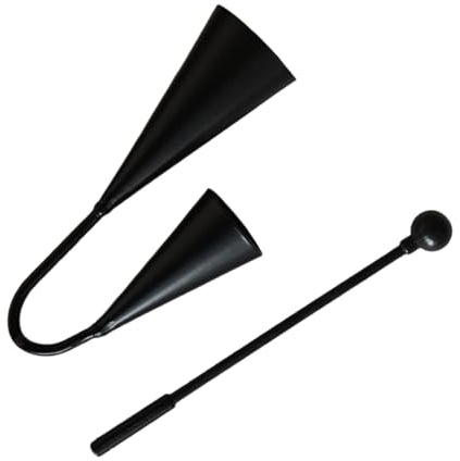 Generic Agogo Bells Traditionelles Schlaginstrument Party mit Schlägel Kinder Pädagogisch Lustig Lateinamerikanische Musik Kuhglocke Metall Doppelglocke, 25cmx14cm