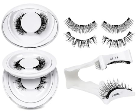 Faux cils magnétiques 2 paires naturel dramatique | Sans colle, réutilisable, applicateur inclus, regard intense, volumineux, effet naturel et dramatique, femme