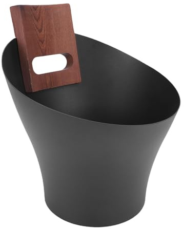Naroote Seau de Sauna en Aluminium 5L avec Longue Louche à Manche en Bois, Accessoires Pratiques de Spa pour Sauna Domestique et Sources Chaudes Extérieures