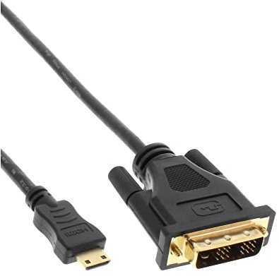 InLine 17472P Mini HDMI C Male to DVI 18 + 1 Cable 2 m Black with Gold-Plated Contacts