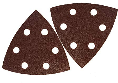Delta-Schleifdreiecke │50 Stück │ 6-Loch │ 93 x 93 x 93 mm │ Korn 120│ für Deltaschleifer │ Schleifblätter │ dreieckige Schleifpads │ Schleifpapier │Klett-Schleifdreiecke│