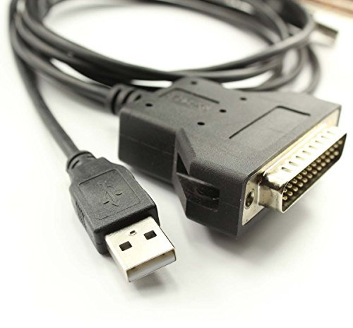 Cable USB DB25 de impresora de código de barras con adaptador de impresora serial con cable USB RS232 Silabs CP2102 (longitud: 30 cm)