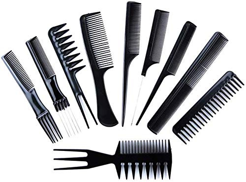 Styling Comb Set - 10pcs profesional de peluquería peine de fibra de carbono Peluquería Barberos Peines Set