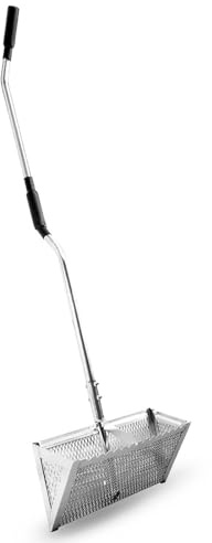 Exact Design Sand-Flohhharke, eloxiertes Aluminium, einteilig, robust, 147,8 cm Langer Griff, 40,6 cm breiter Korb, scharfe Zähne, gebogener Griff