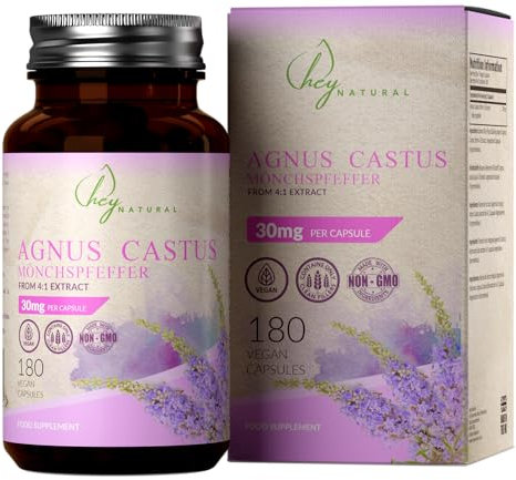 HN Agnocasto | Agnocasto Integratore - 180 Capsule - 30mg Vitex Agnus-Castus per Dose | Supporto Della Salute Femminile | Non-OGM, Senza Glutine e Allergeni | Prodotto nel Regno Unito
