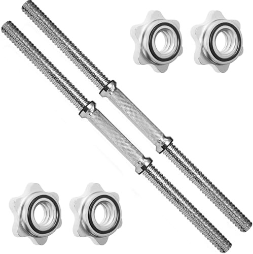 A2ZCARE Standard Dumbbell Handles 24 inch Chrome Grip, Adjustable Dumbbells Handles 1 inch Pair