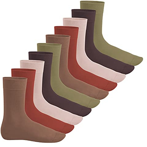 Footstar EVERYDAY! 10 par dam- och herrstrumpor med bomullsstrumpor, Höstfärger, 39-42 EU
