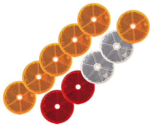DOJA Barcelona | Mix Reflectante para Remolques Redondos| Pack 10 | Universal | Reflectantes Remolque, Catadioptrico Tractor, Reflectores Coche, Catadioptrico Moto, Caravana, Bicicleta …