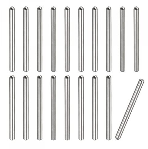sourcing map 2x30mm Dowel Pins, 20pcs 304 Stainless Steel Round Head Flat Chamfered End Dowel Pin Bunk Bed Pins Shelf Pegs Support Shelves Fasten Elements