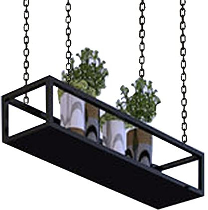 Deckenregal Hängender Blumentopf Decke Hängende Pflanzgefäße Hängende Pflanzenhalter Stabiler Deckenhänger Küche Bar Hängeregal für Blumen Pflanzen Pfannenhänger Zuhause (Size : 120x25x15cm)
