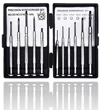 11 PCS Mini Screwdriver Set, Small Screwdrivers of Flathead and Phillips, Screwdriver Sets for Glasses, Watch, Phone, Toys, Computer Repair
