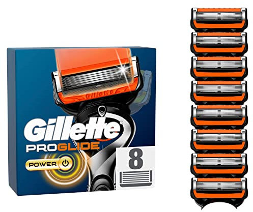 Gillette ProGlide Power Rasierklingen für Rasierer, 8 Ersatzklingen für Nassrasierer Herren mit 5-fach Klinge