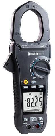 Flir CM85-2 True RMS Power Clamp Meter with METERLiNK, Bluetooth | Power analysis, VFD mode, inrush, phase rotation, harmonics, dual LED worklights, leads, temp probe