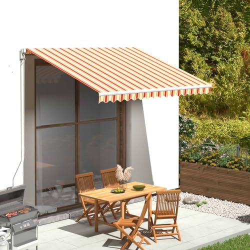 Tessuto di ricambio per tenda da sole puraday 3,5x2,5 m Rivestimento per tenda da sole Giallo e arancione Tessuto per tenda da sole impermeabile in poliestere con rivestimento in PU