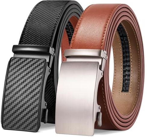 TANGCHAO Gürtel Herren, Automatik Ratschengürtel 35mm breit ohne Löcher | Herrengürtel stufenlos verstellbar für Business Anzüge, Alltag & Freizeitjeans, schwarz & braun Farben, Länge 115–145 cm