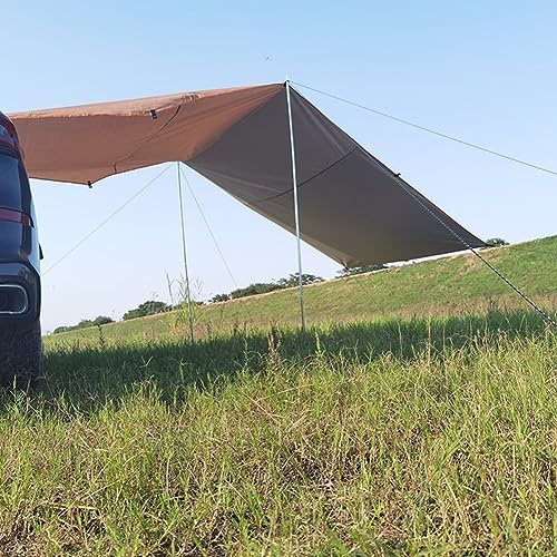 DAZZLEEX Tragbare Auto-Seitenmarkise für Camping im Freien wasserdichtes Dachzelt, Khaki 300 x 150cm