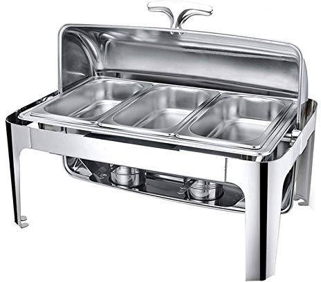 Chafing Dish Calentador de Alimentos eléctrico Chafer Chafing Dish Servidores y Calentadores de Buffet rectangulares comerciales (C)