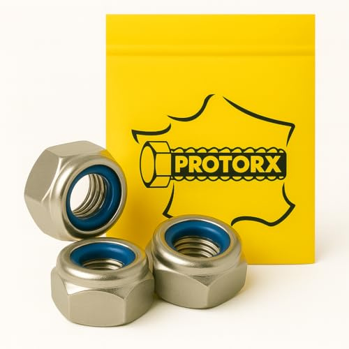 Ecrou Autofreiné Nylstop M4 : 20 Pcs Indesserable Frein Autobloquant Inox Bague Nylon de Blocage | Acier Inoxydable | Usage Interieur et Exterieur | Hexagonal (Diam. 4mm x 7mm) HI - Din985