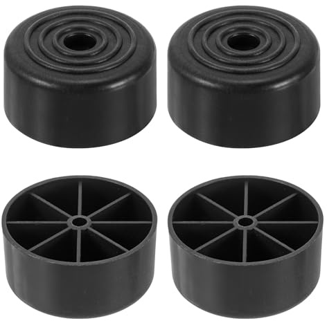 sourcing map Furniture Feet, 1x 2 Round Plastic Furniture Legs Black Base Floor Protector for Sofa Cupboard Table Chair, 4 Pcs