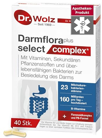 Dr. Wolz Darmflora plus select complex* – 22 Stämme, 160 Mrd., 40 Kapseln