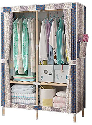 BOKNI Kleiderschrank-Kleiderständer, tragbarer Schrank-Aufbewahrungsorganisator, freistehender offener Schrank, Kleiderschrank, Hängebereich 160 x 100 x 45 cm (Größe: 160 x 100 x 45 cm, Farbe: B)