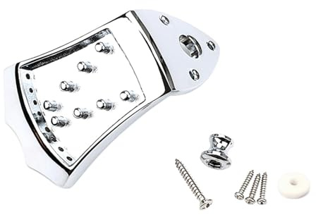 Tachiuwa Triangle Mandolin Tailpiece with Buckle and Screws, 8 String Mandolin Cover,Musical Instrument Replacement Part Accessories, String Plate, Sturdy Easy Installation