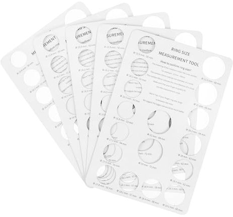 TEHAUX 5pcs Ring Sizers Finger Size Measurement Tools Adjustable Paper Gauge for Women and Men Accurate Ring Measuring Boards for Jewelry Sizing