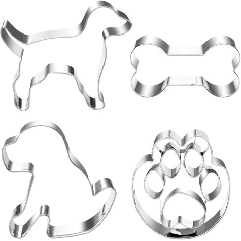 4 Stück Keksausstecher Hund, Ausstechformen Paw Patrol, Plätzchen Ausstecher Edelstahl, Ausstechform Hund und Knochen, Paw Patrol Ausstecher, Niedliche Plätzchenausstecher zum Backen & Basteln