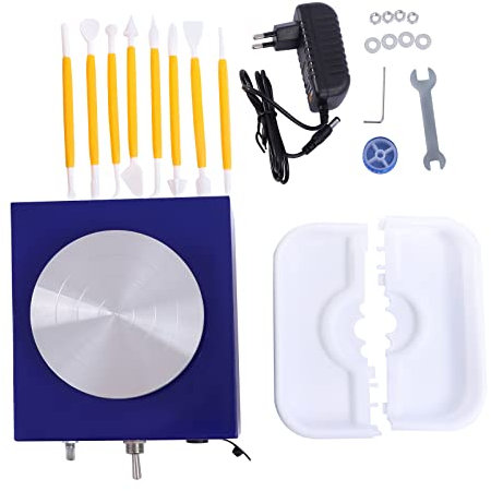 PansyWind Mini Elektrisch Töpferscheibe Elektrisch Töpfermaschine mit Tonwerkzeuge 24W 2000U/min Töpfer-Heimwerker für Beginners und Kinder (Blau)