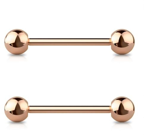 Juvel tunna 2 st tungpiercing stänger rak skivstång smycken bröstvårta stav ring 14 g (1,6 mm) 12 mm 14 mm 16 mm längd, 4/5/6 mm bollar, kirurgiskt stål par, 12mm, 14mm, 16mm, 316L kirurgiskt stål