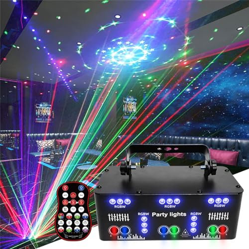 DJ Party Light Discolicht Partylicht, LED RGB Licht DJ Projektor Musikgesteuert DJ Disco Lichter, DMX Effektstrahler Für KTV Familientreffen Hochzeit Geburtstag Halloween