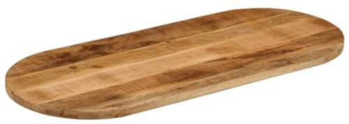 Generisch Tischplatte 140x50x2,5 cm Oval Raues Massives Mangoholz,jiangboyue-370109
