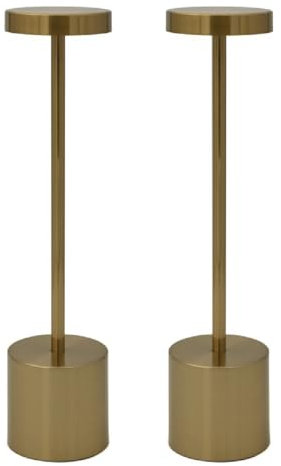 Luxus - Tischlampe Touch Emilie - Gold - H21 x Ø8 - Terrassenlampe - Schreibtischlampe - LED - Wiederaufladbar - Dimmbar - Tischlampe für innen und außen