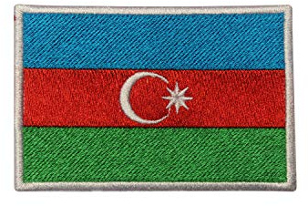 Aserbaidschan Länderflagge Logo Patch bestickte Applikation Aserbaidschan Länderflagge Patch Aufbügler Patch Aufnähen Patch Emblem