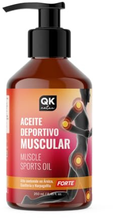 QKnatur - Aceite Deportivo Muscular (250 ml). Combinación de aceites de Origen Natural para masaje muscular - Contiene Árnica, Gaulteria y Harpagofito
