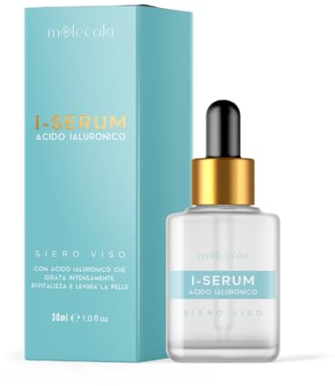 I-SERUM Siero Viso Acido Ialuronico - Idrata e Rimpolpa - Riduce Visibilità Rughe - Migliora Elasticità e Tonicità - Pelle Levigata e Radiosa - Ideale Uso Quotidiano - 30 ml
