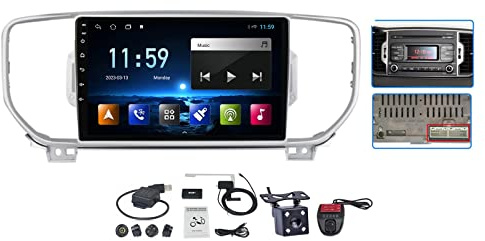 HYNMSM Para Kia Sportage 4 QL 2016-2018 Estéreo inalámbrico CarPlay Android Auto para automóvil de 9 pulgadas Android 13 Pantalla táctil Bluetooth DSP FM AM Radio para automóvil con navegación GPS 4G