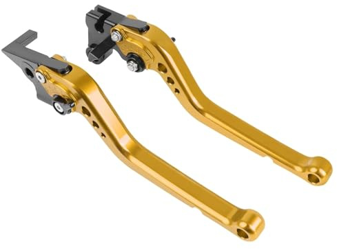 GAGSETCTHM Kupplung Bremshebel Für Z750 Für Z 750 2007-2012 Für Z800 2013-2016 Motorrad Kurze Lange Einstellbare Bremse Kupplung Hebel Griffe Hebel Brems Kupplungshebel Motorrad(Long Gold)