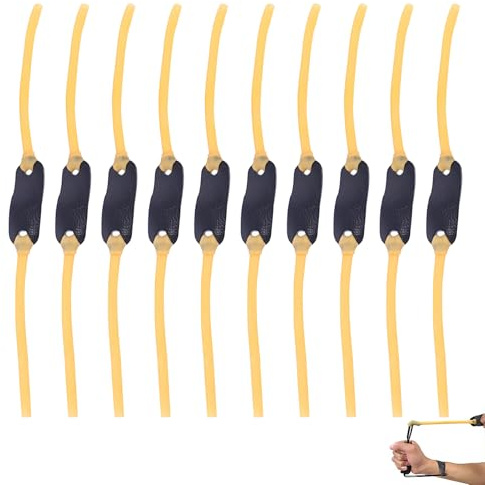 Menibeuty 10 Pezzi Fionda Lancia Pietra Adulto Lancia Pietra Adulto Potente Caccia Accessori, Fionda Caccia Potente Strisce Elastiche