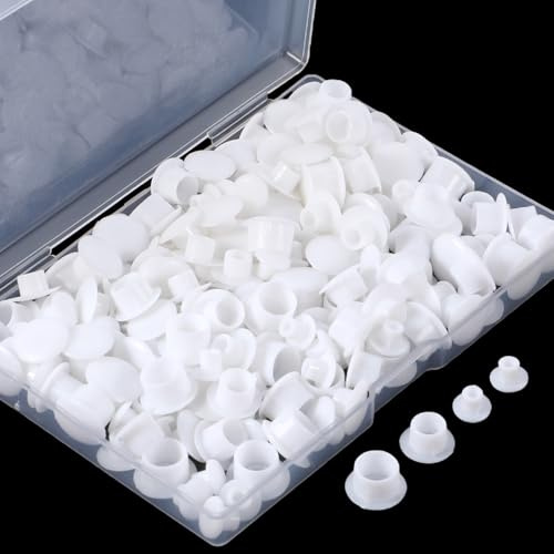 120PCS Screw Covers Caps, Screw Hole Plugs,4 Sizes Smooth Plastic Screws Hole Covers Screws Caps Plugs Assorted for Covering Nail Holes Partition Holes in Cabinets Brackets Shelves (5/6/8/10 mm)