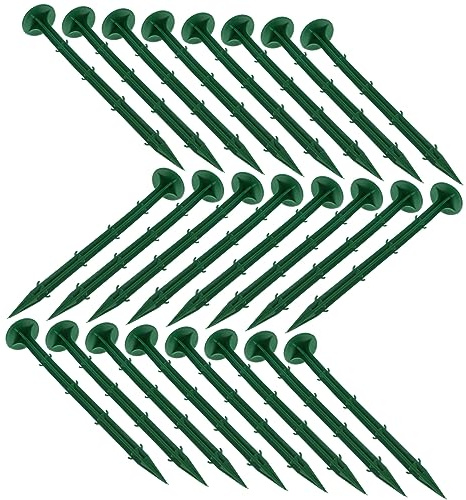 AKOOSY Piquets de Jardin en Plastique 20 Cm 100 Pièces pour Fixation Toile Paillage Bâche Jardin Extérieur Robuste et Solide Utilitaire Jardinage Pelouse Aménagement Paysager