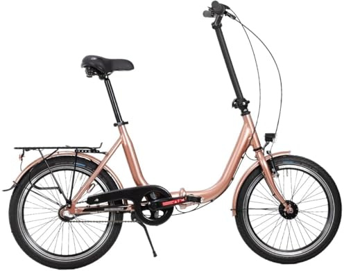 Kcolic 20 Inch Folding Bike Lightweight Aluminium Folding Bike with 3 Speed Hub Gears Hub Dynamo, LED Light Luggage Rack 20in
