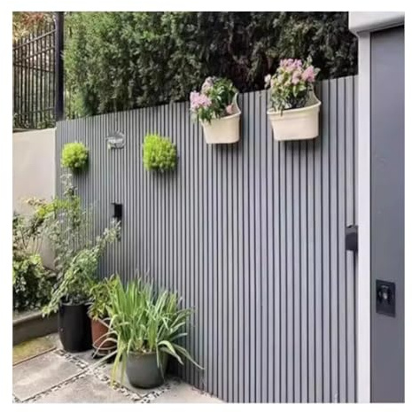 Paneles de valla para exteriores con listones 3D, tablero de pared de madera duradera y plástico compuesto para decoración de balcón y jardín (21,6 x 60 cm), barrera resistente a la intemperie