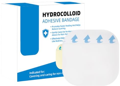 Hydrokolloid Bandage, 5 Stück, wasserdicht und atmungsaktiv, chirurgische Wundpflaster, zweite Hautschutzpflaster, schneidbares Design, für Bettso-res, Ulc-ers, leichte Exsudat-Wunde